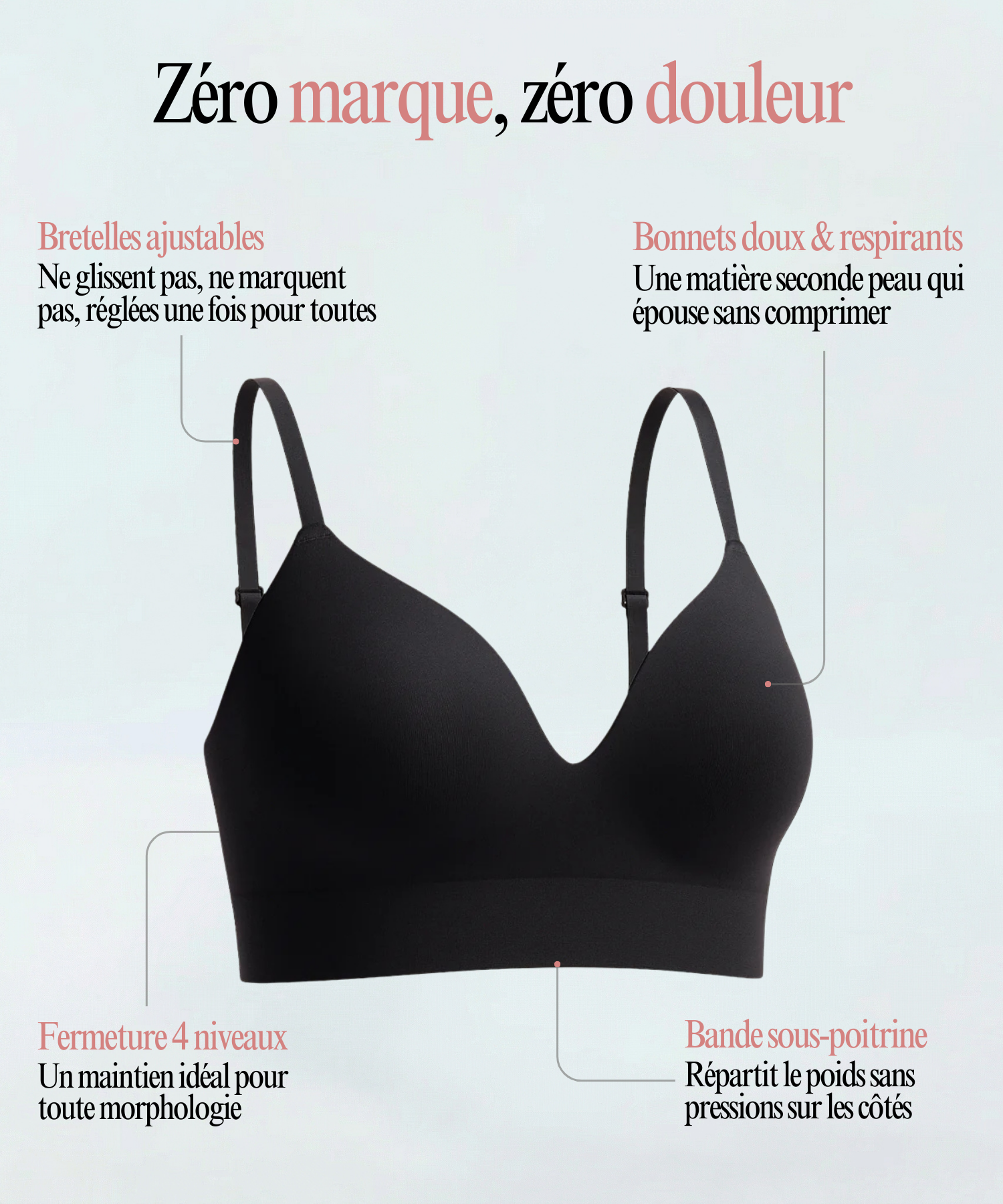 Soutien-gorge Jade, galbe naturel, confort total