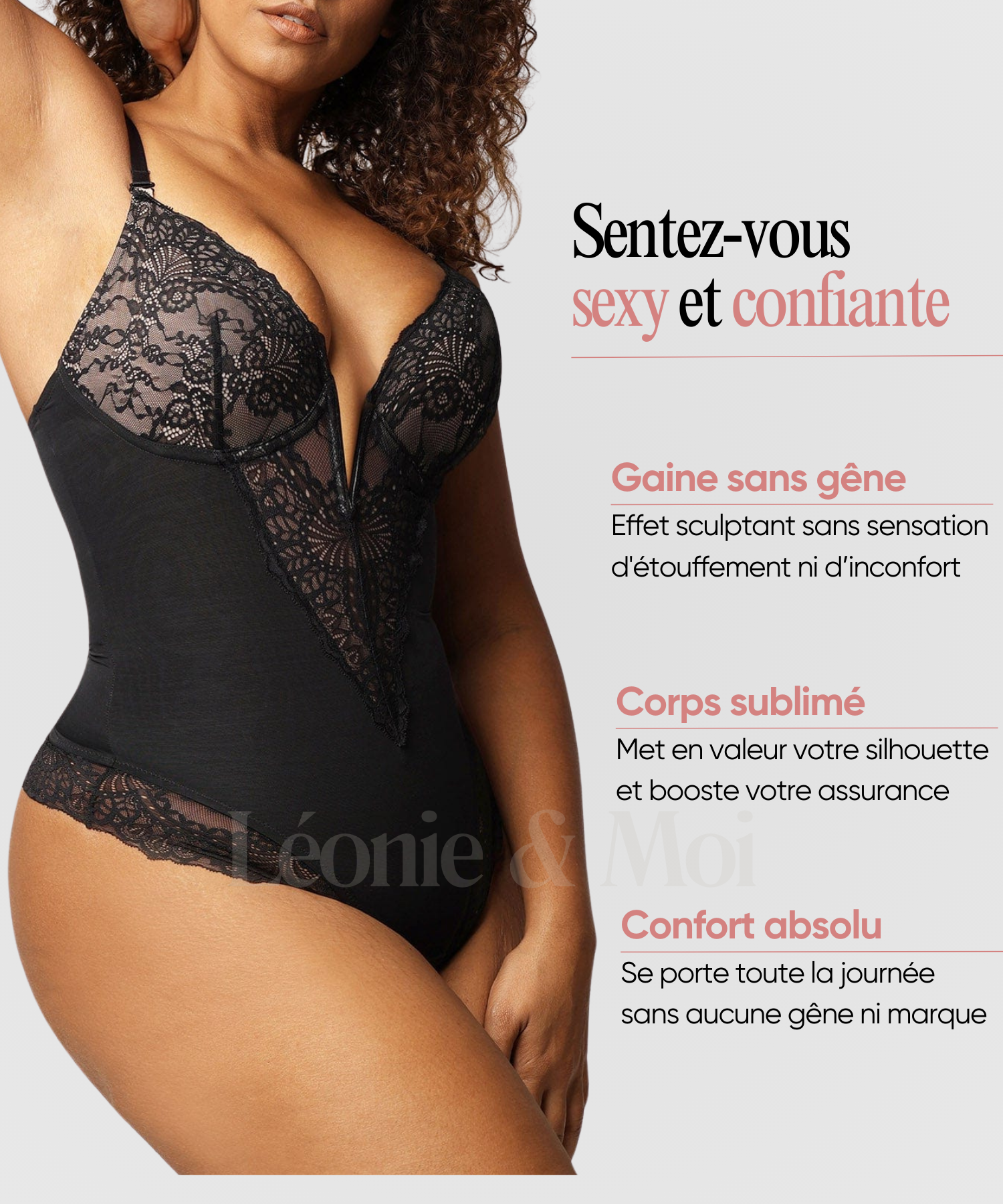 Body gainant en dentelle, version tanga