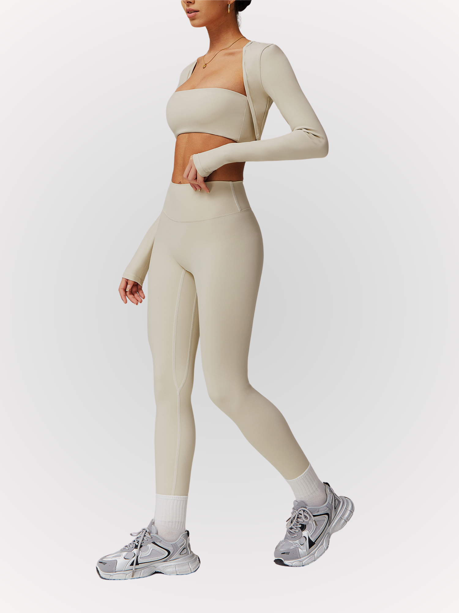 Ensemble Ava, legging, brassière et top manches longues