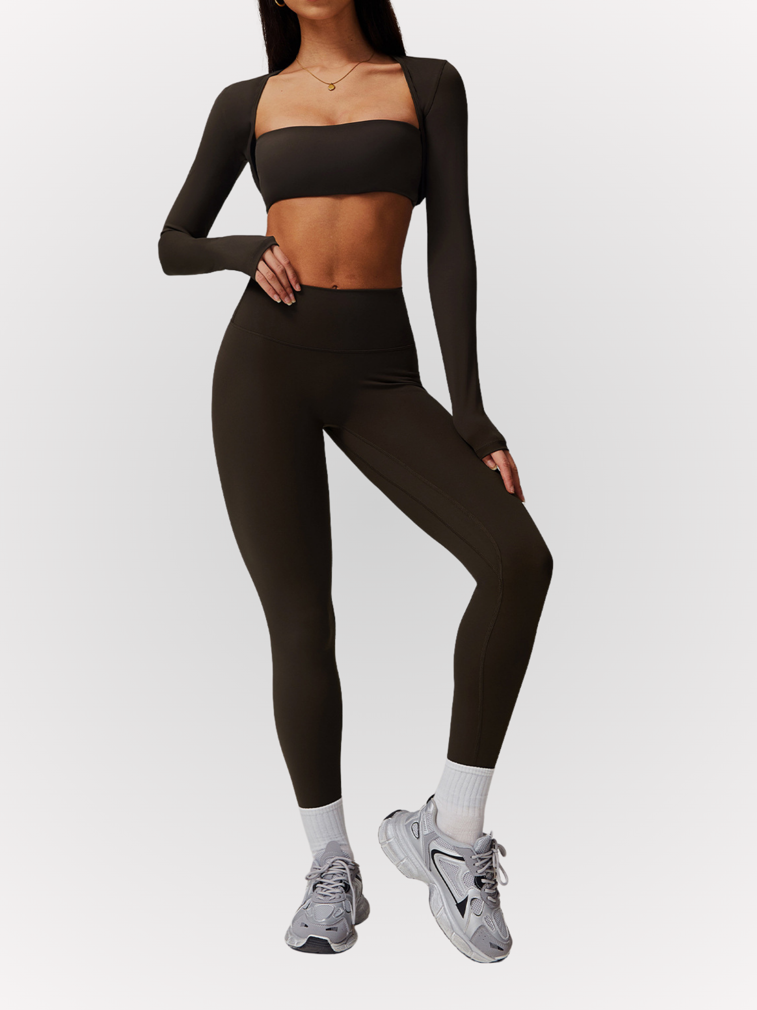 Ensemble Ava, legging, brassière et top manches longues