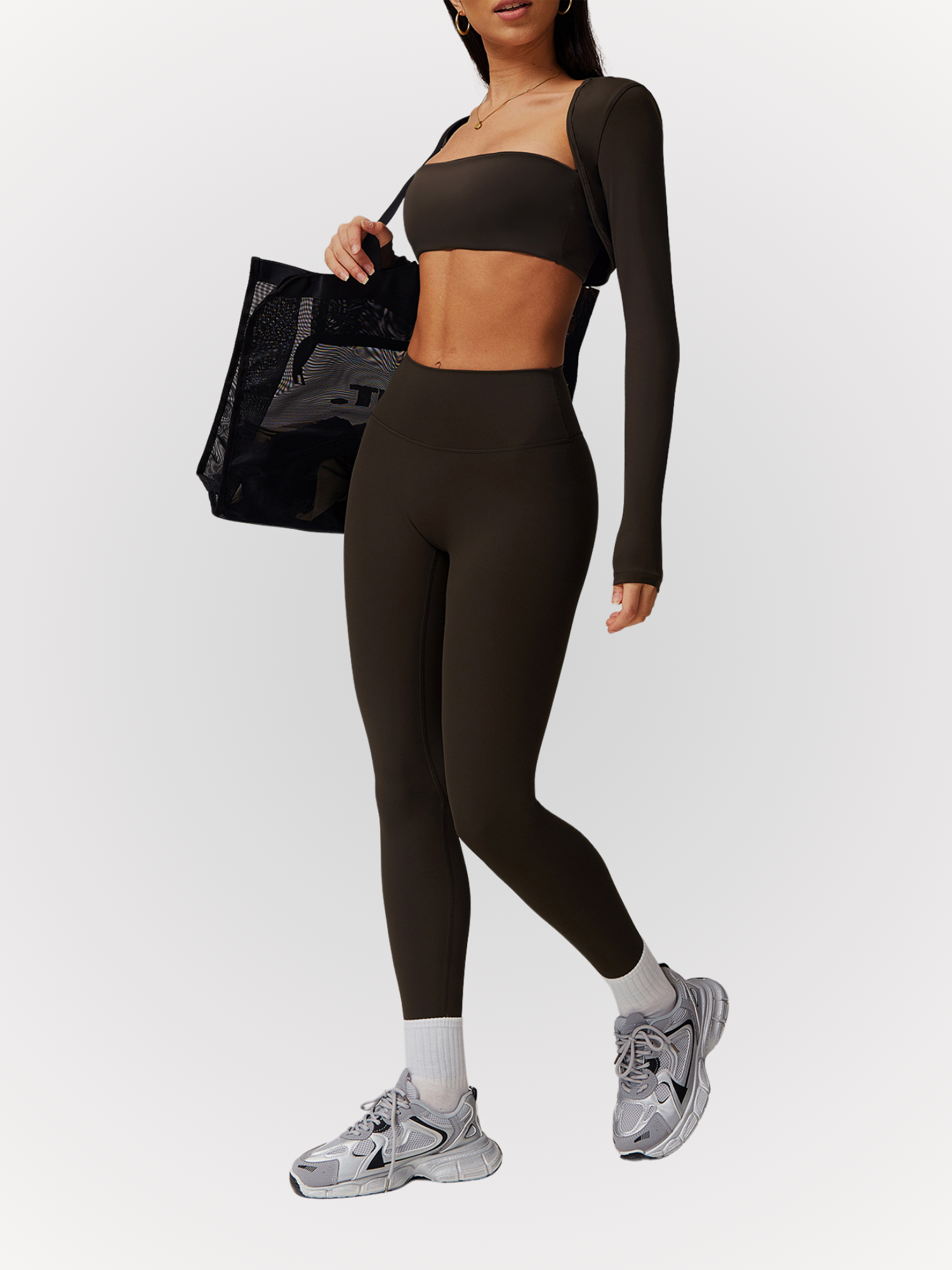 Ensemble Ava, legging, brassière et top manches longues