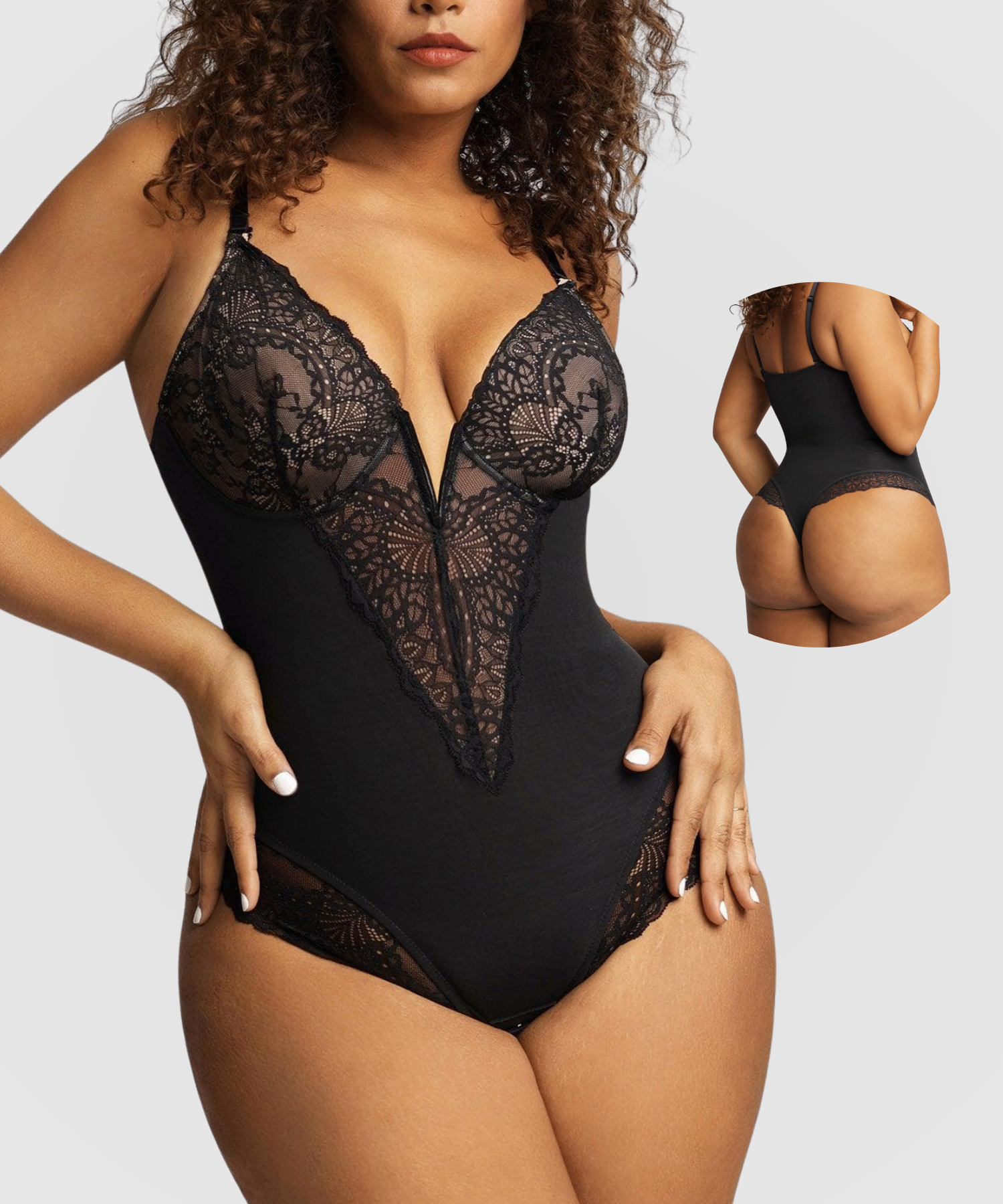 Body gainant en dentelle, version tanga
