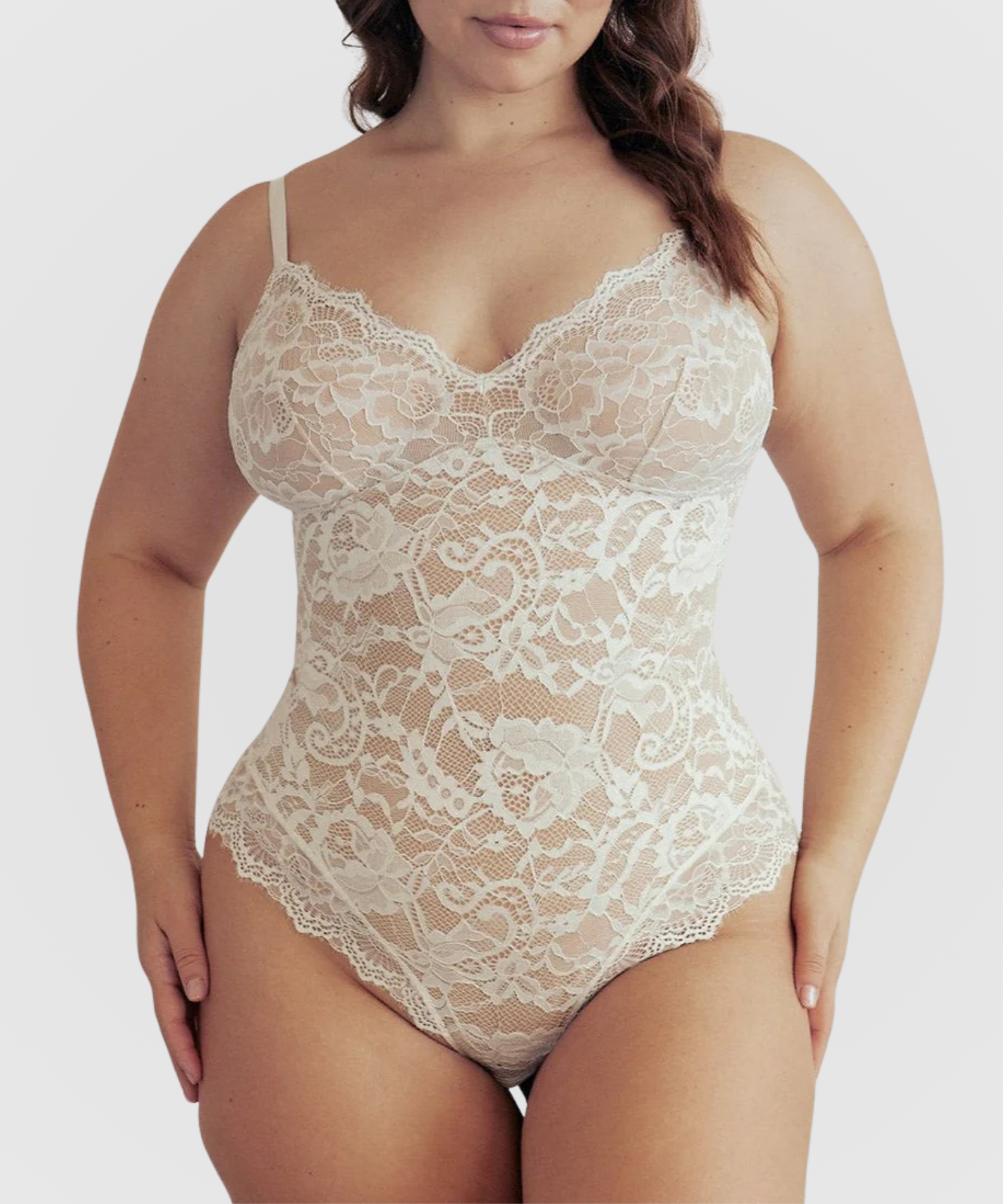 Body gainant en dentelle intégrale, version culotte