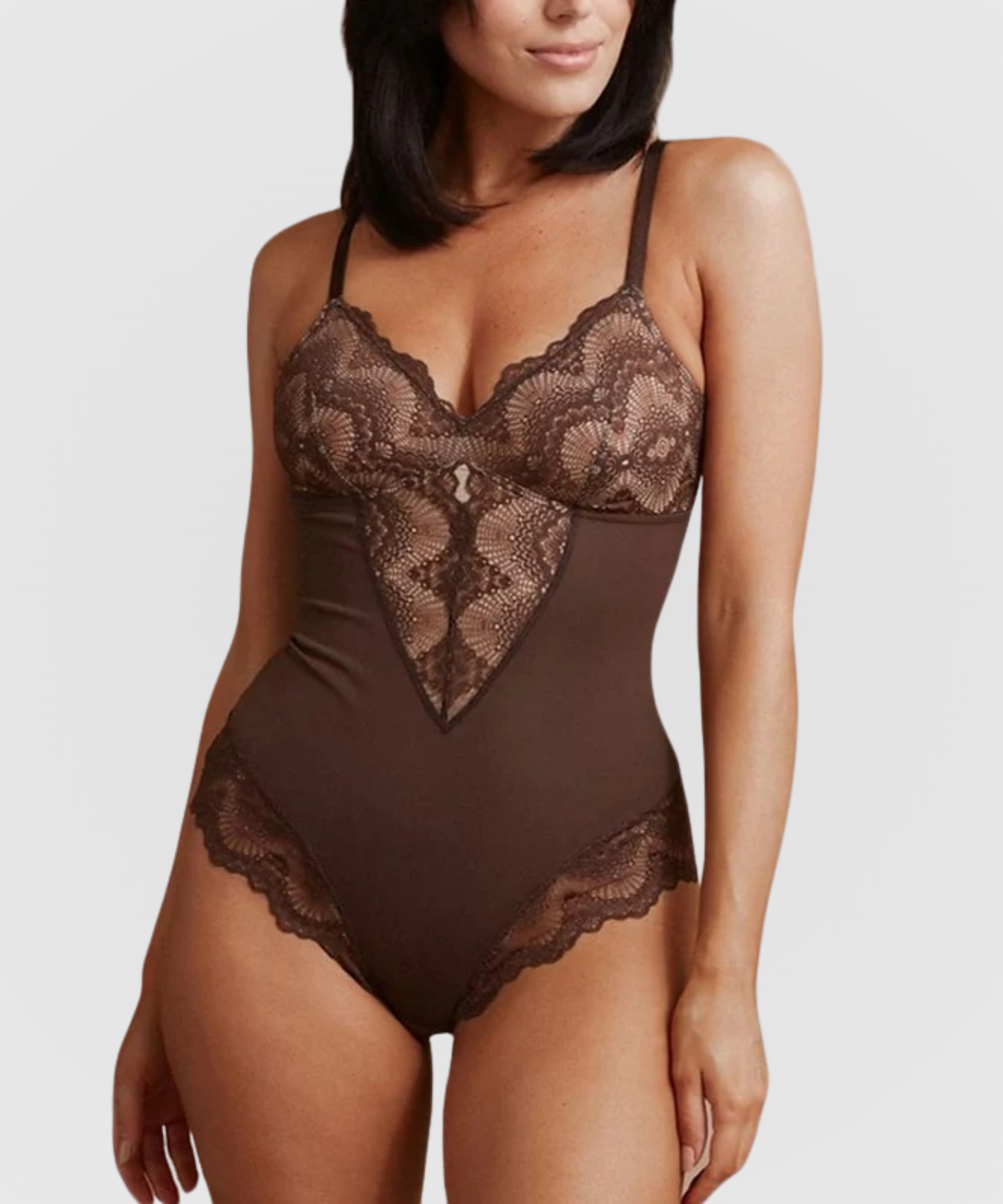 Body gainant en dentelle, version culotte